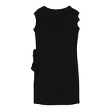 Monnalisa Abito Tinta Unita Giromanica con Balze per Bambina 17E905X NERO MONNALISA 