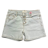 Vicolo Short In Denim Tinta Unita Con Girovita Regolabile Azzurro Per Bambina