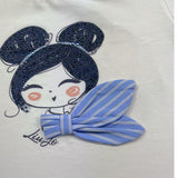 Liu Jo T-Shirt Tinta Unita Girocollo con Stampa per Bambina KA5039 BIANCO LIU JO 