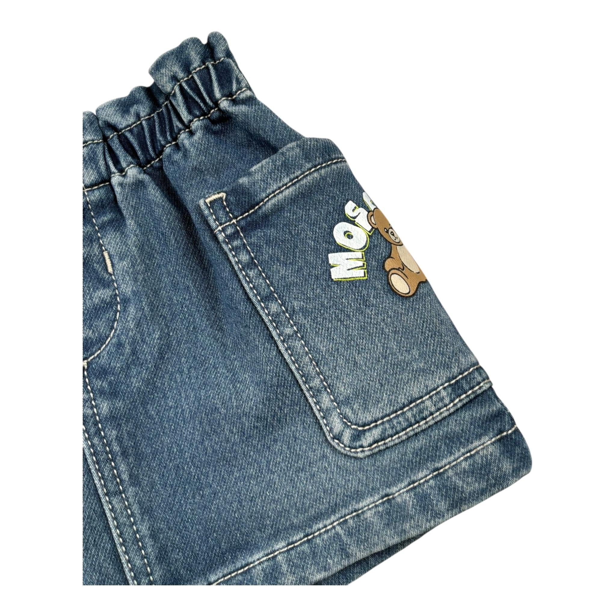 Moschino Gonna Tinta Unita In Denim per Neonata MAJ019 BLU MOSCHINO 