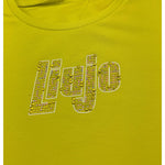 Liu Jo T-Shirt Girocollo Tinta Unita con Brillantini per Bambina GA5019 GIALLO FLUO LIU JO 