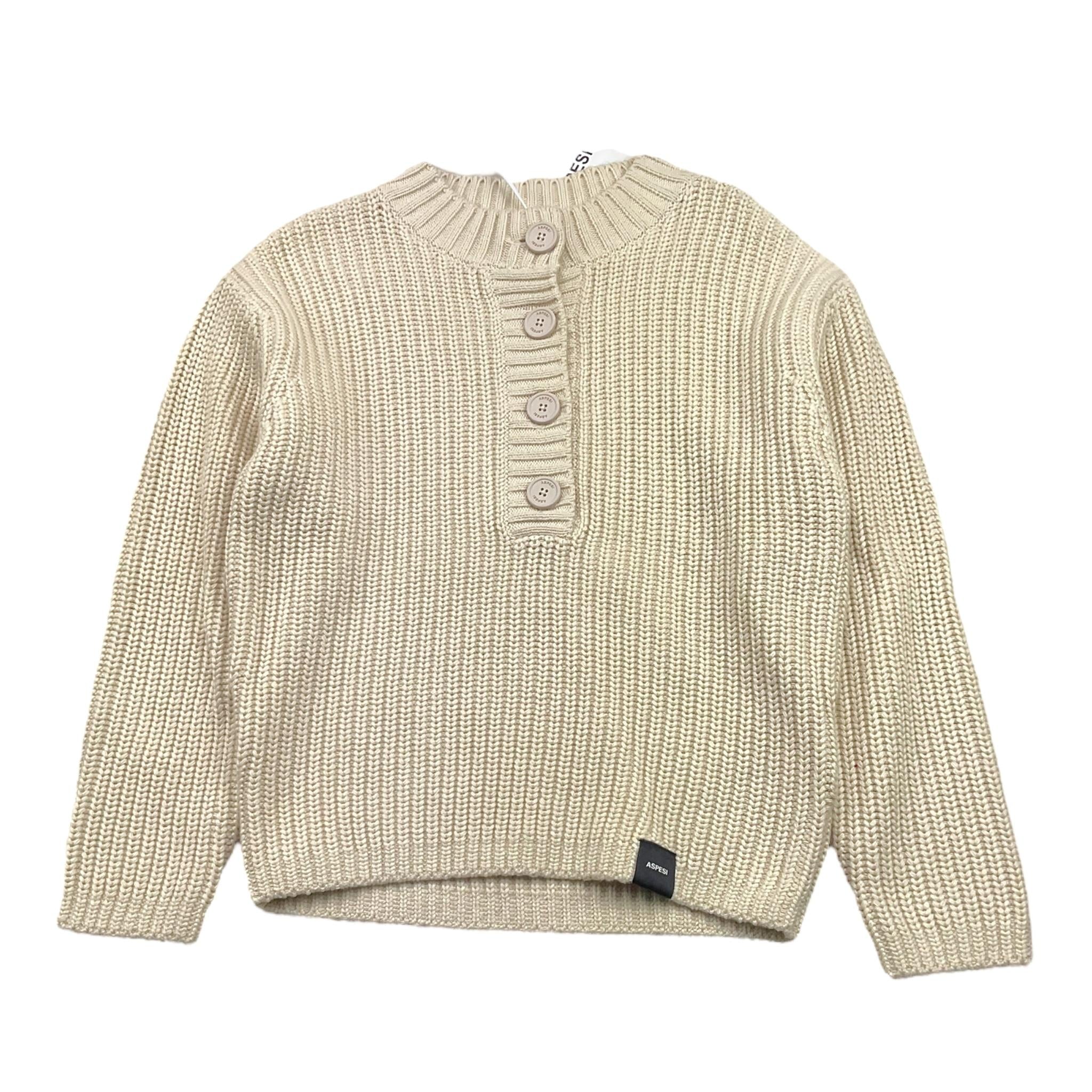 ASPESI maglia tinta unita girocollo con bottoni Beige per Bambino F24038MAEM109 BEIGE ASPESI 