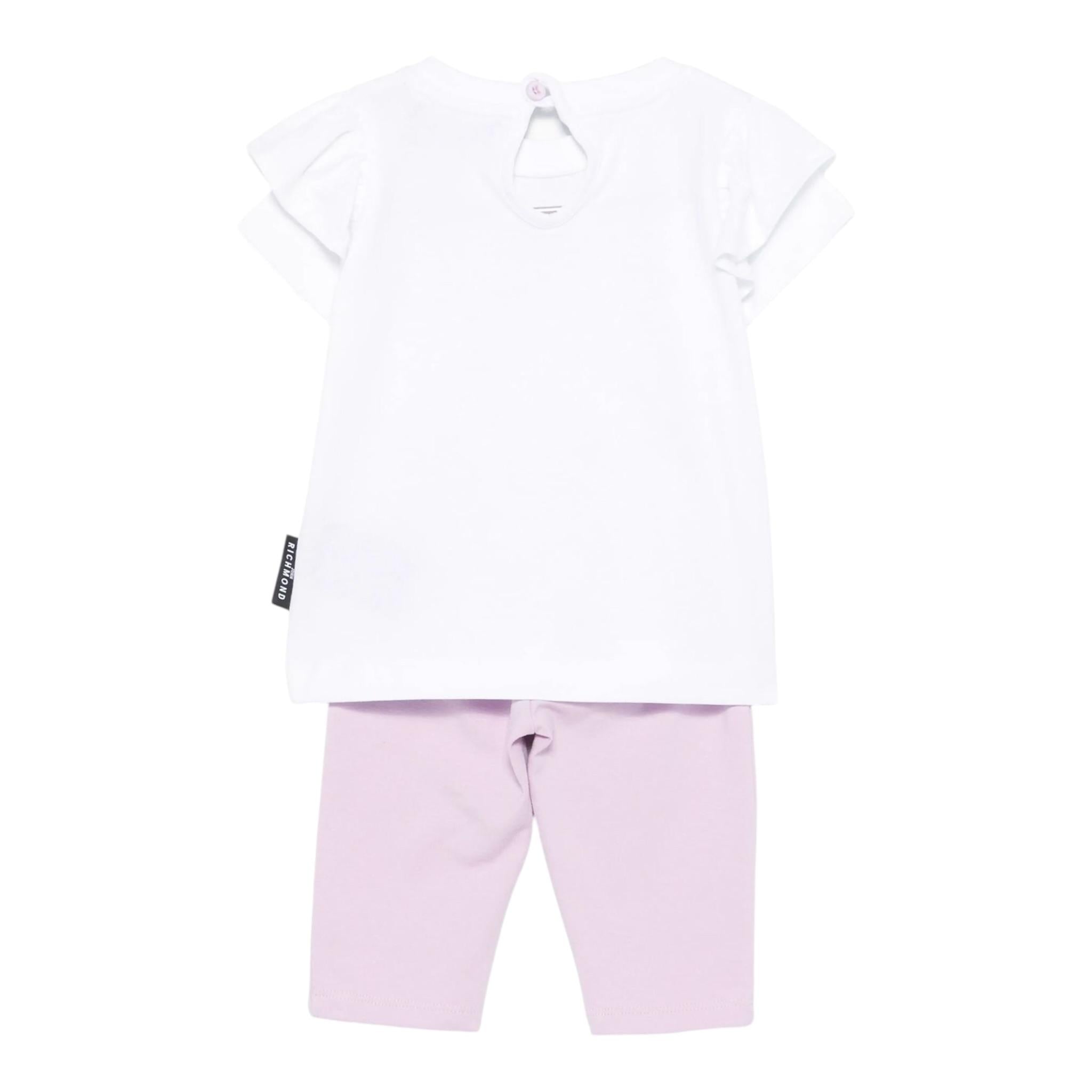 John Richmond Completo 2 Pezzi T-Shirt-Leggins per Bambina RIP250008CJ BIANCO/LILLA JOHN RICHMOND 