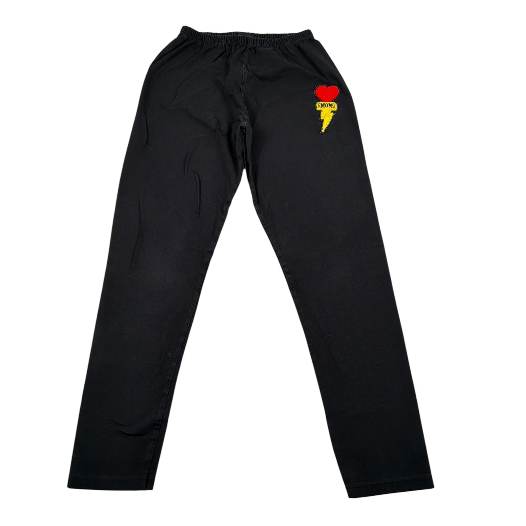 Imomi Leggins tinta unita con Ricami Nero per Bambina SS23IK208 NERO IMOMI 