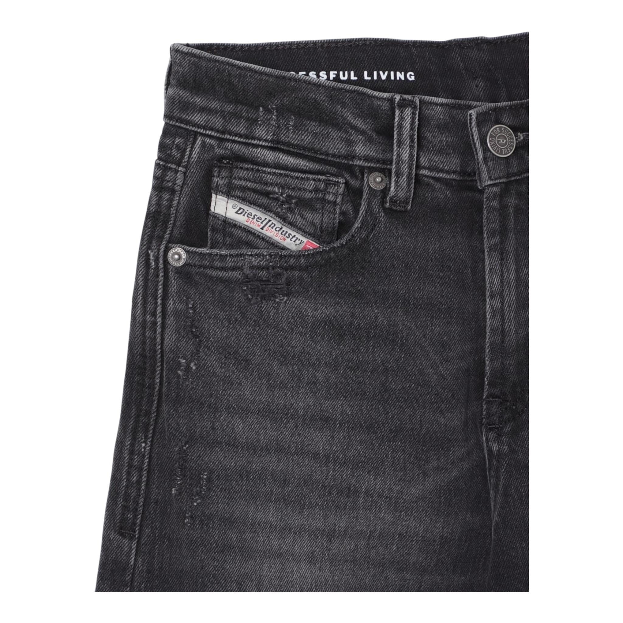 Diesel Jeans Tinta Unita Modello A Palazzo per Bambina J01852 NERO DIESEL 