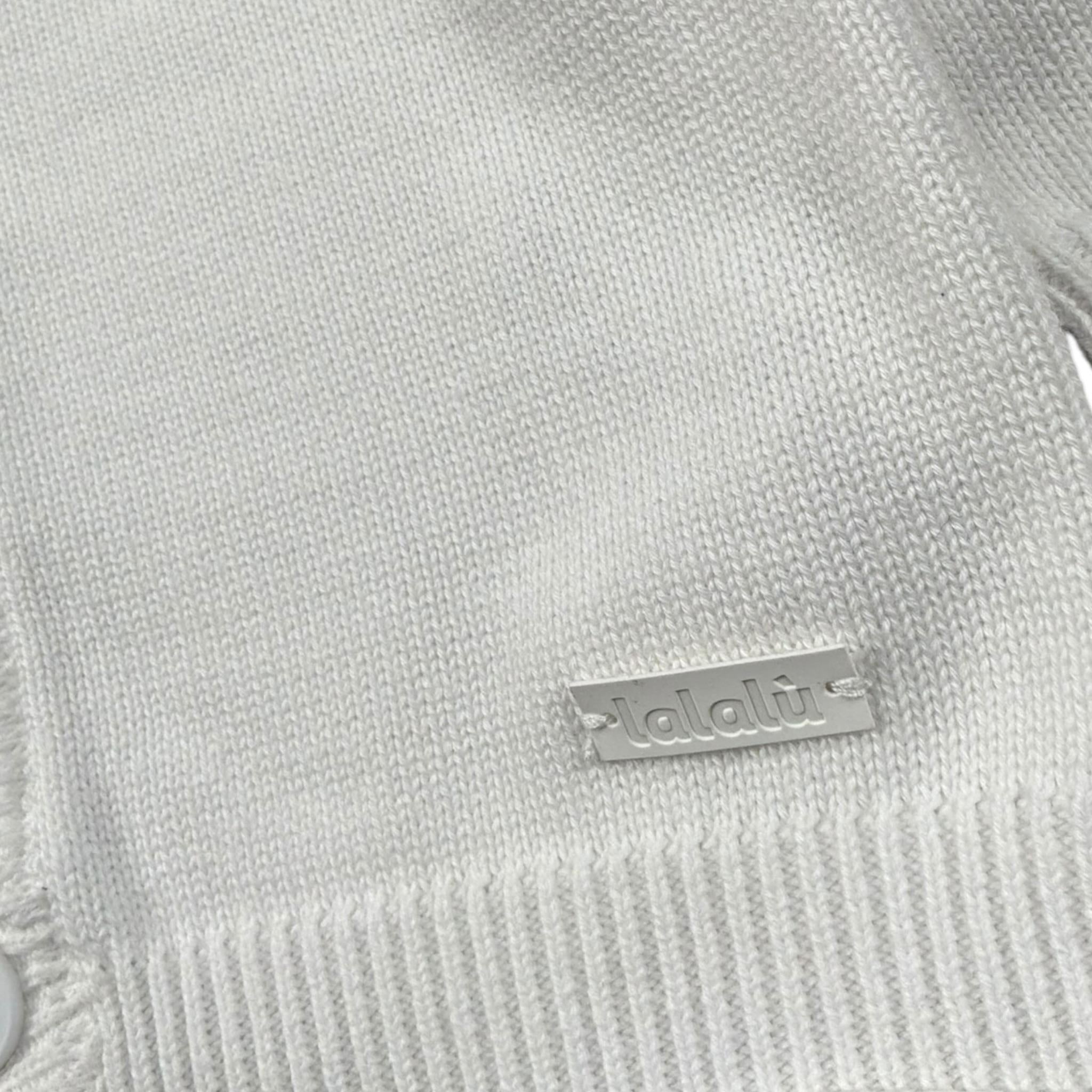 Lalalu' Cardigan Tinta Unita con Logo per Neonata MGL1P BIANCO LALALU' 