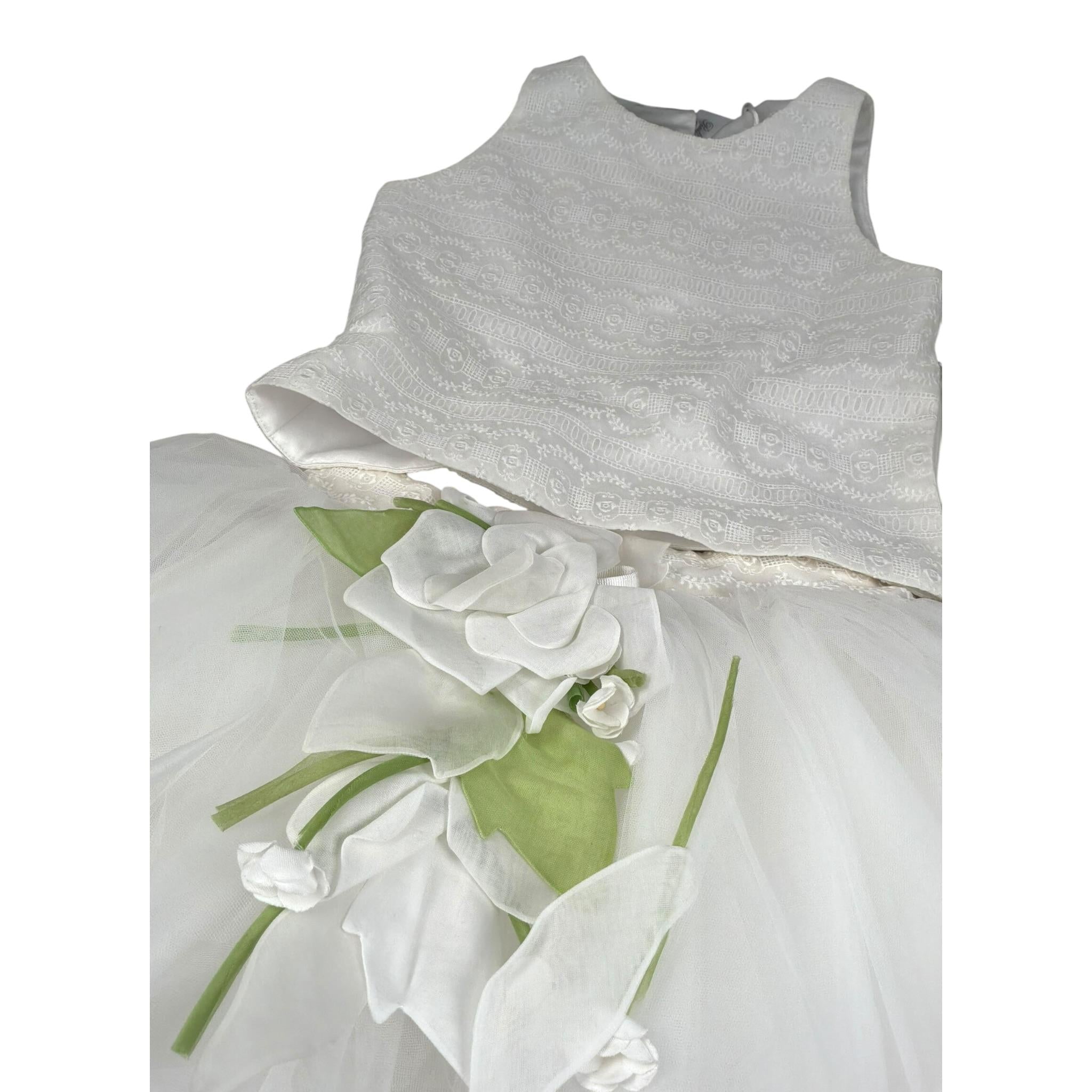 Raffaella Completo Cerimonia 3 Pezzi Camicia-Pantalone-Gonna Tulle per Bambina PONZA BIANCO RAFFAELLA 