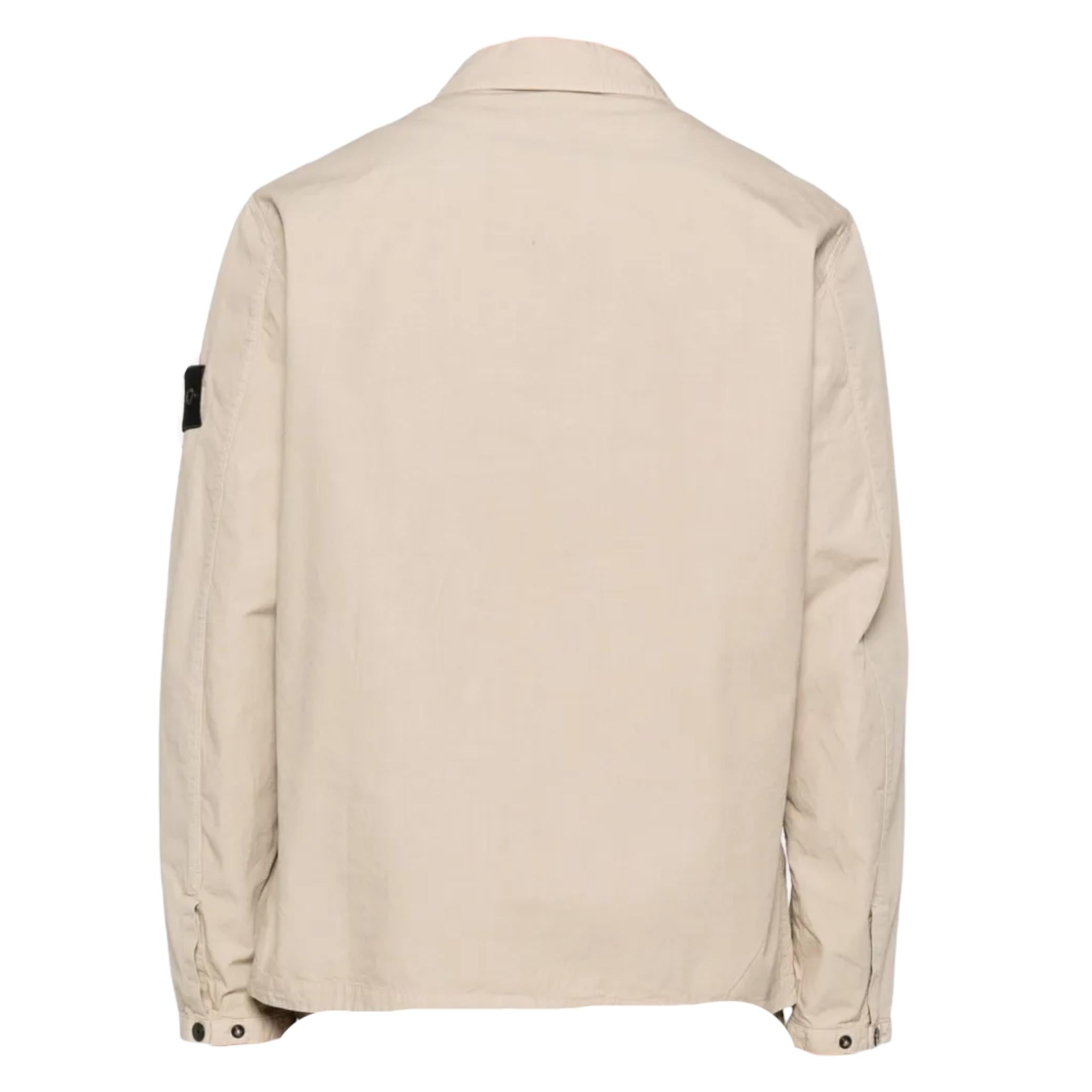 Stone Island Camicia Manica Lunga Tinta Unita con Zip per Bambino K1S161200001 BEIGE STONE ISLAND 