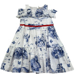 Monnalisa Abito Tinta Unita con Stampa Fantasia per Bambina 117913 BIANCO MONNALISA 