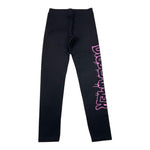 DISCLAIMER leggins tinta unita con stampa logo Nero per Bambina 24IDK58314 NERO DISCLAIMER 