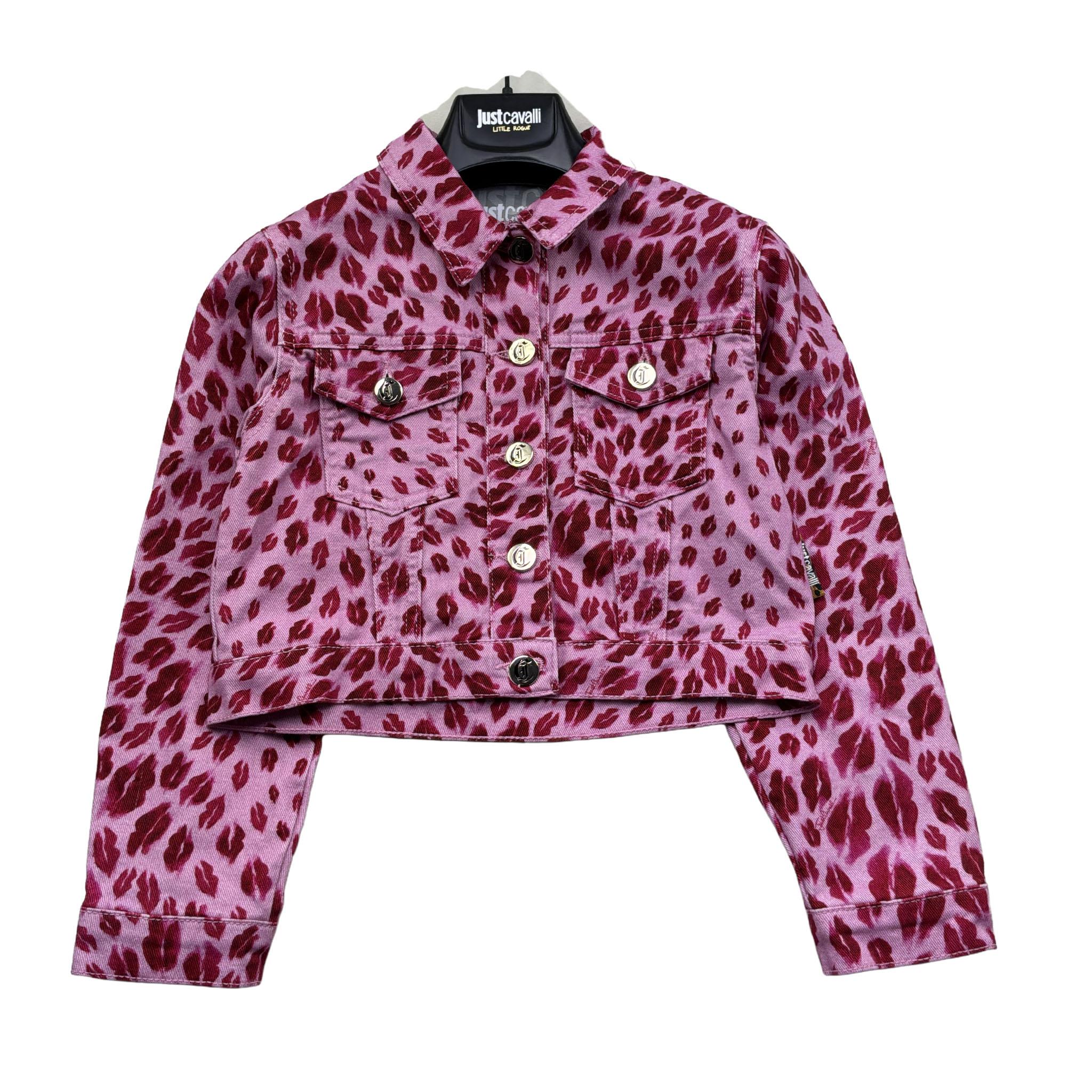Just Cavalli Giubbino In Denim Tinta Unita con Stampa Bacio per Bambina JGP26028GP ROSA JUST CAVALLI 