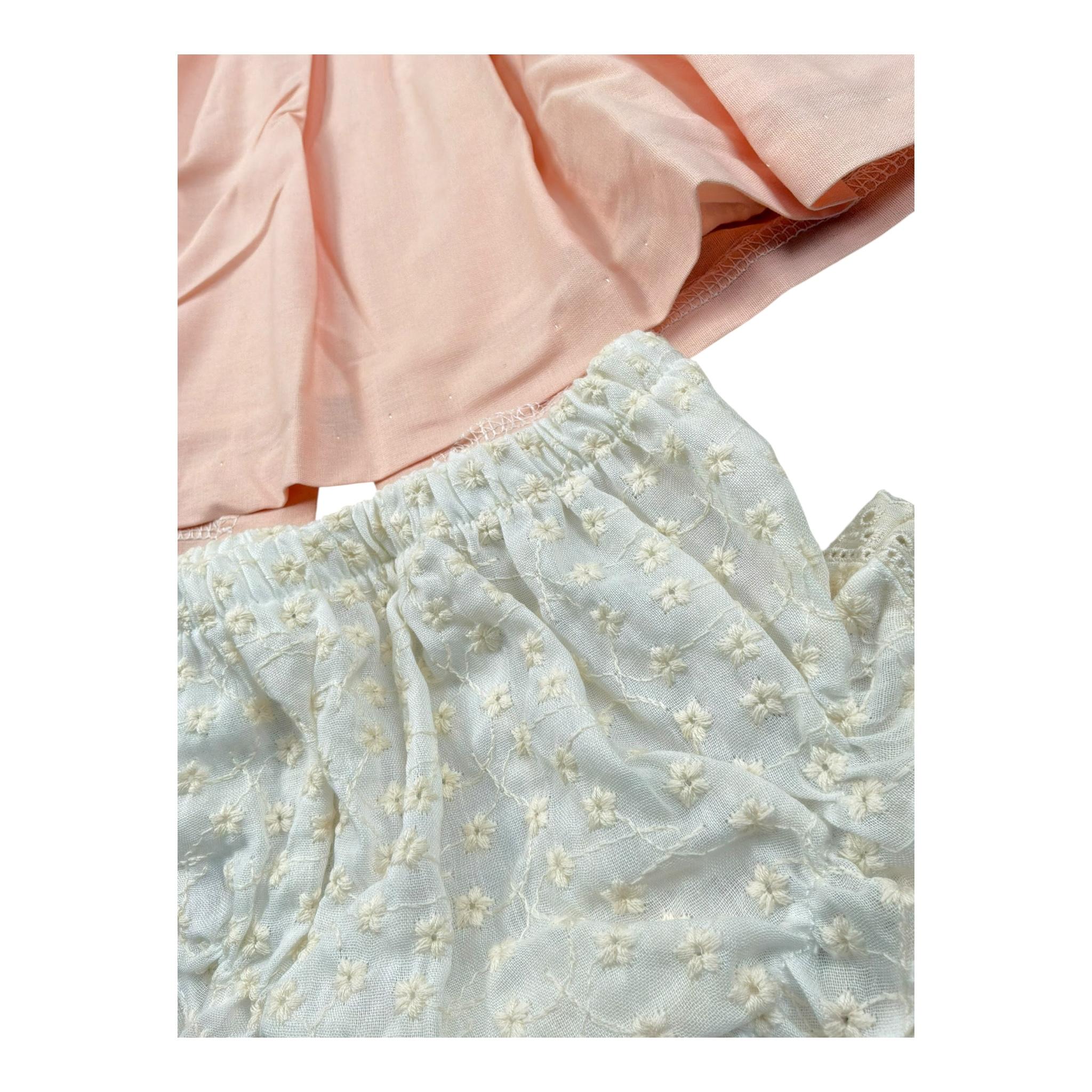 Valentina Bebes Set Abito-Coulotte Tinta Unita per Neonata LOVE12 ROSA VALENTINA BEBES 