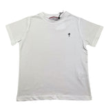 Cesare Paciotti T-Shirt Tinta Unita Girocollo con Stampa Logo Bianco per Bambino