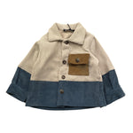 NEVER TOO camicia tricolore con taschino in camoscio Beige per Neonato NT2218N BEIGE NEVER TOO 