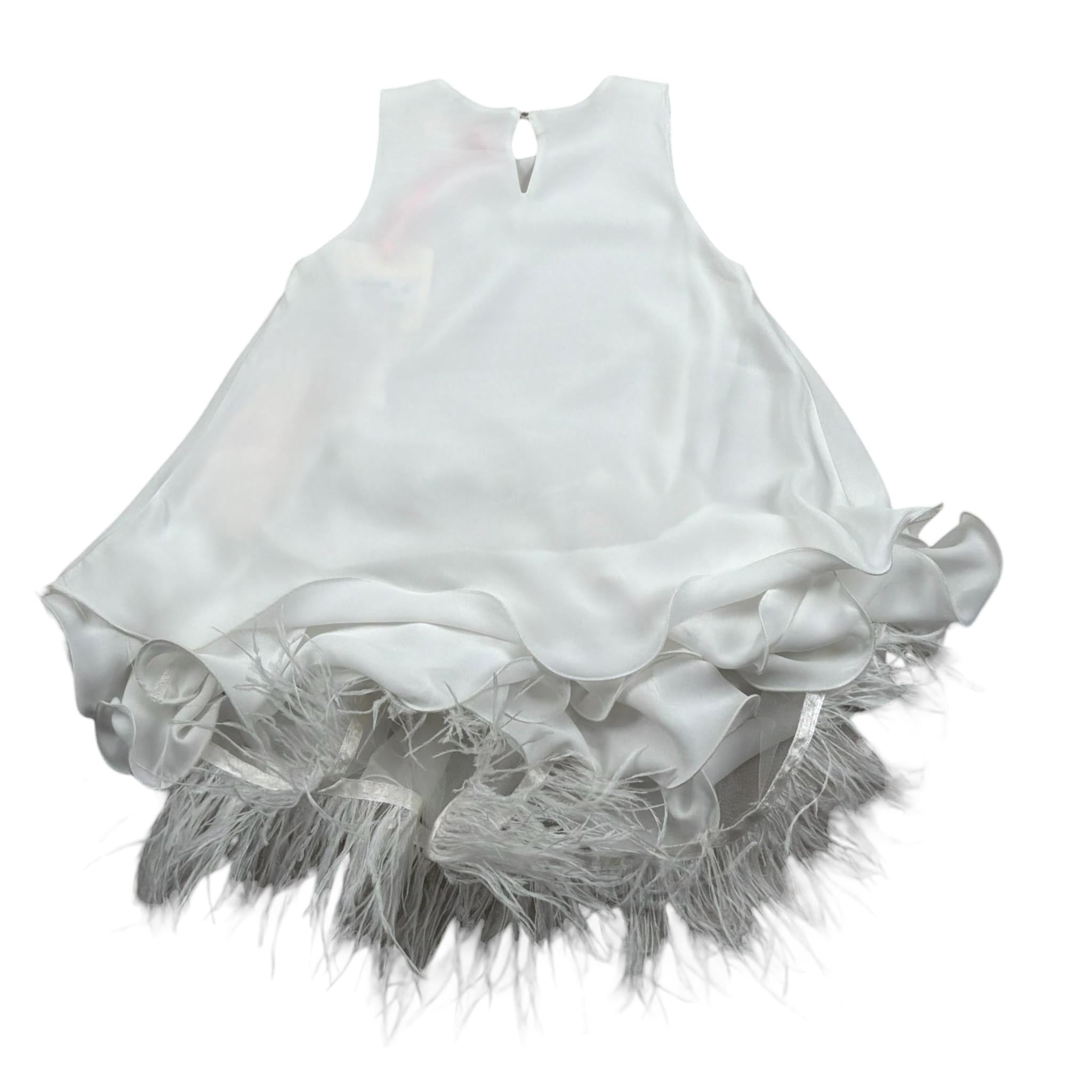 Vicolo Abito Giromanica Tinta Unita con Sottoveste per Bambina 3146V00286 BIANCO VICOLO 