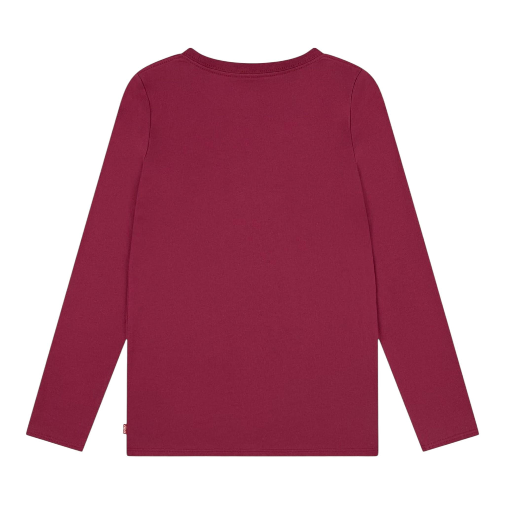 LEVI'S shirt girocollo tinta unita con stampa Bordeaux per Bambina 4EL056 BORDEAUX LEVI'S 