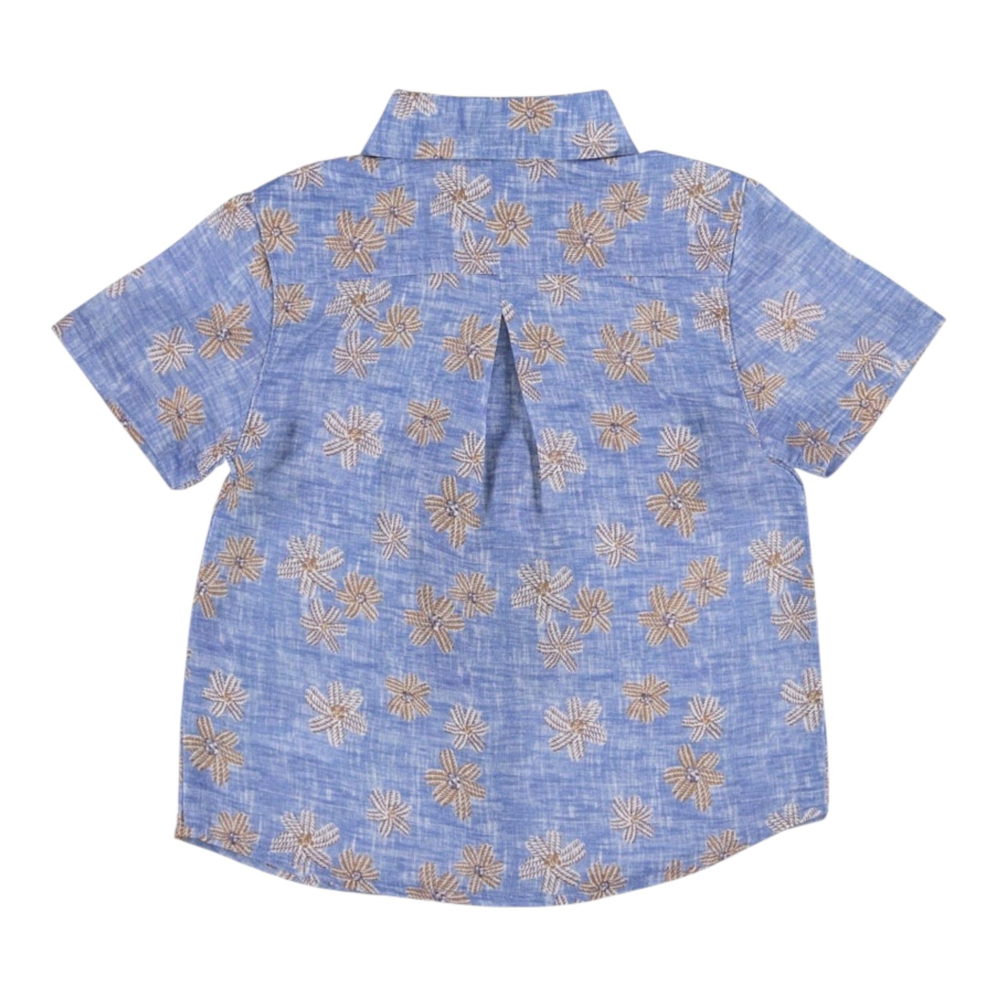 Jeckerson Camicia Mezza Manica Tinta Unita con Stampa per Neonato JN3424 AZZURRO JECKERSON 