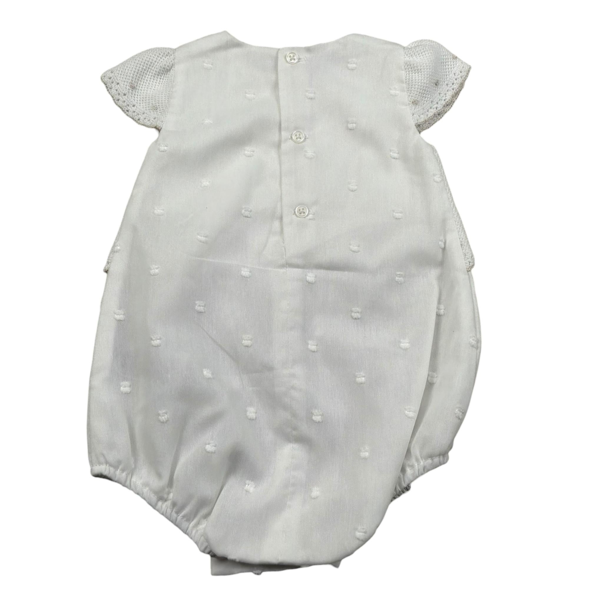 Paz Rodriguez Pagliaccetto Mezza Manica Tinta Unita per Neonata 005122717 BIANCO PAZ RODRIGUEZ 