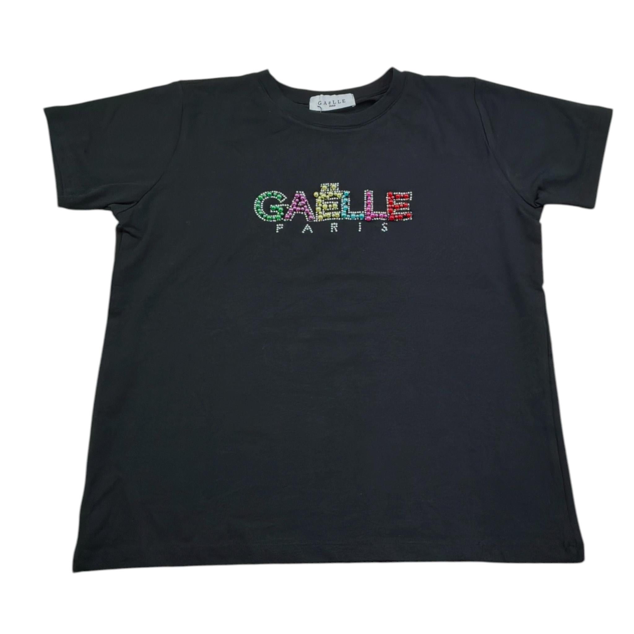 Gaelle T-Shirt Girocollo Tinta Unita con Logo per Bambina 2746M00337 NERO GAELLE 