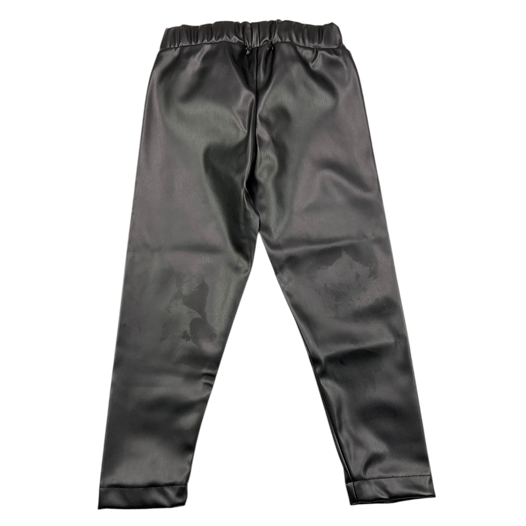 EMC pantalone in ecopelle tinta unita con elastico in vita Nero per Bambina BZ7111 NERO EMC 