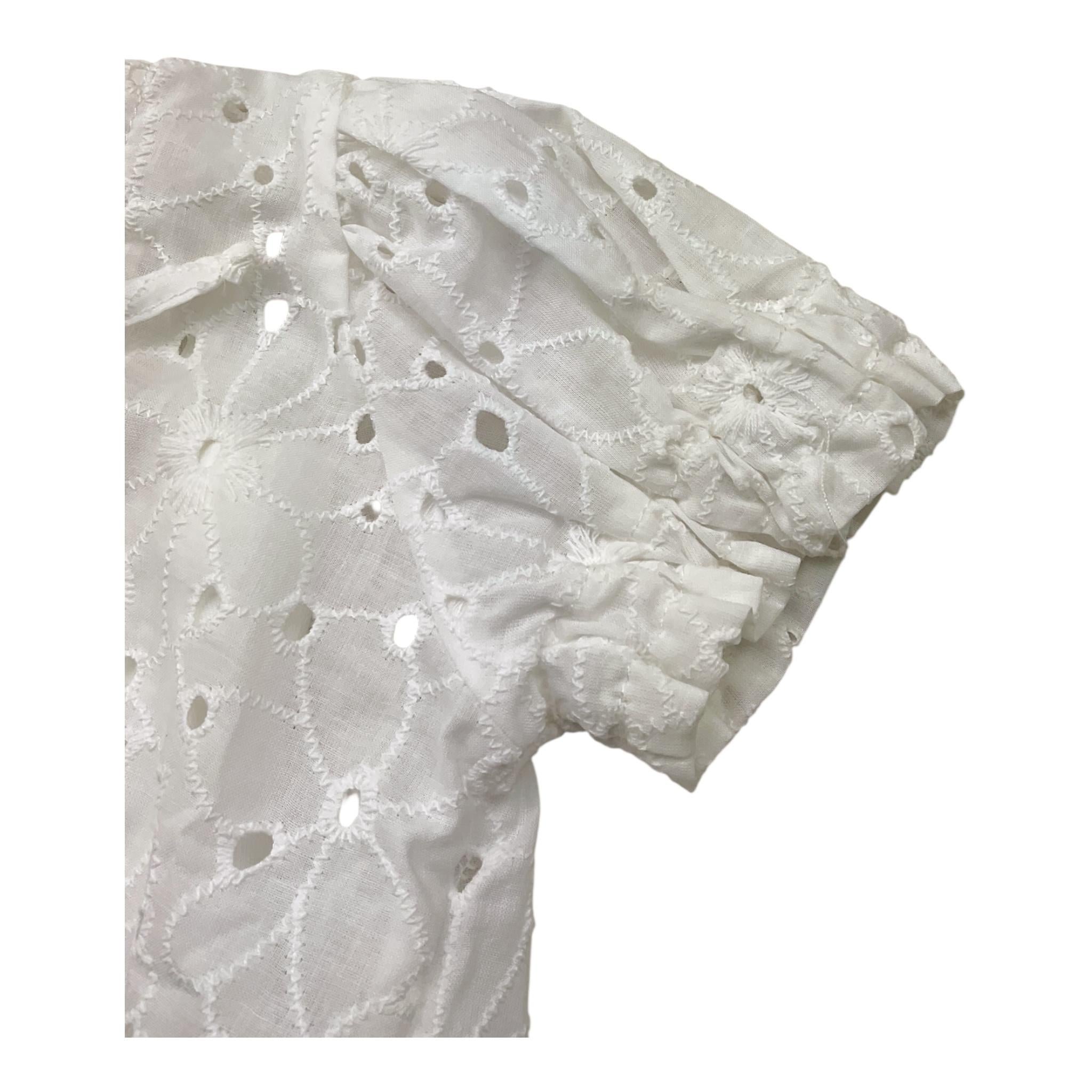 M+E' Top Tinta Unita Traforato per Neonata UE1803 BIANCO M+E' 