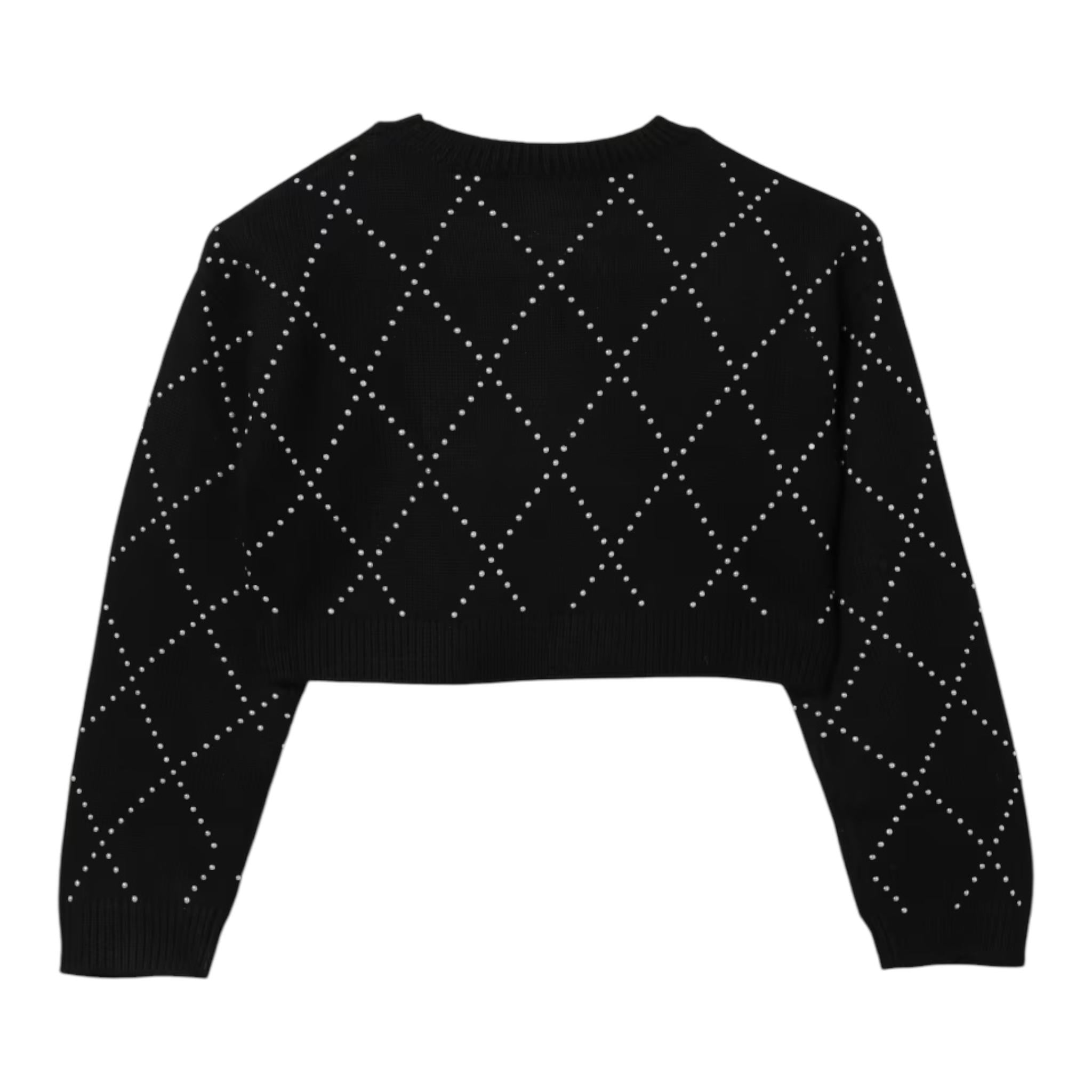 LIU JO maglia girocollo tinta unita cn brillantini Nero per Bambina GF4137X NERO LIU JO 