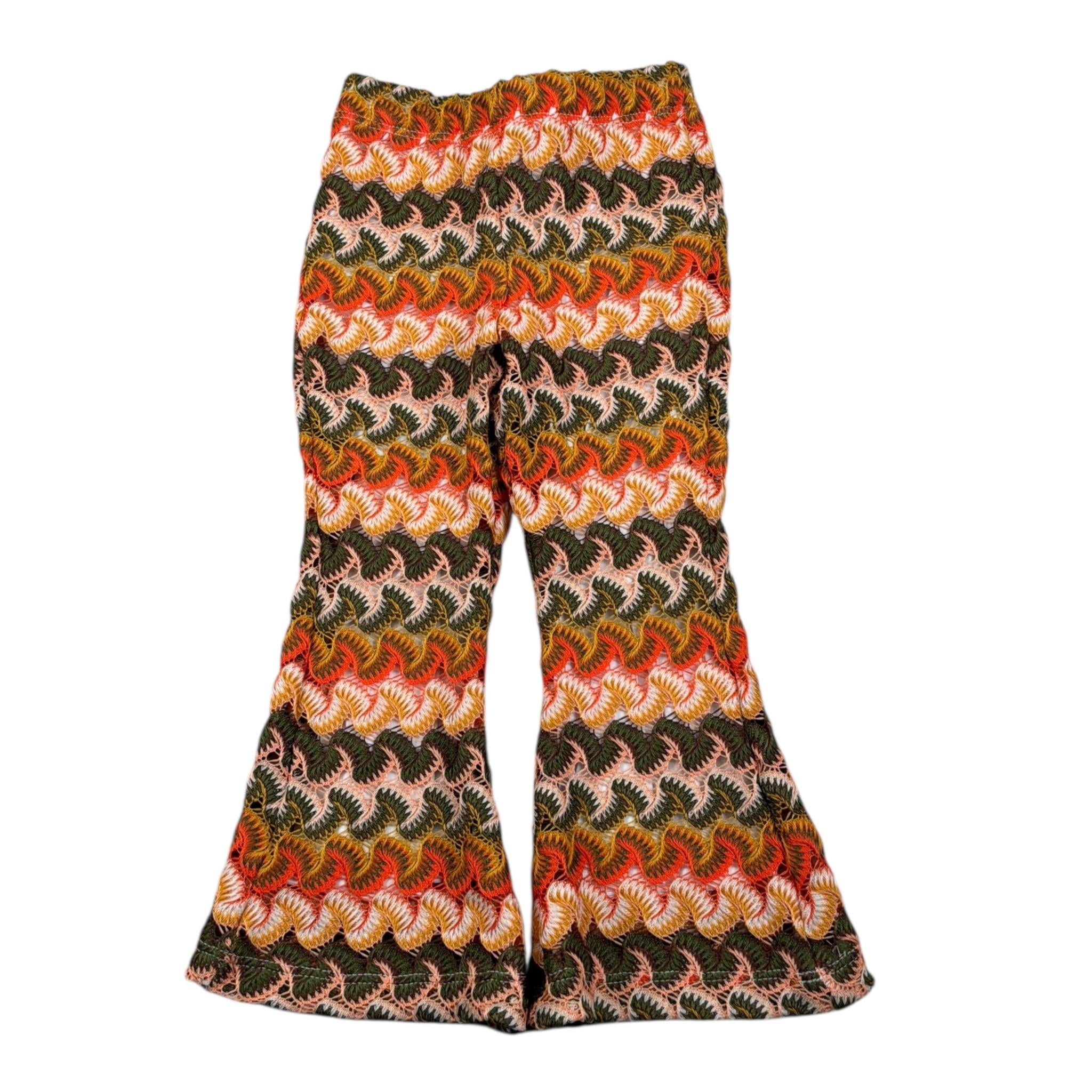 La Stupenderia Pantalone Ricami In Contrasto Modello Zampa per Neonata TJPN94X MULTICOLOR LA STUPENDERIA 