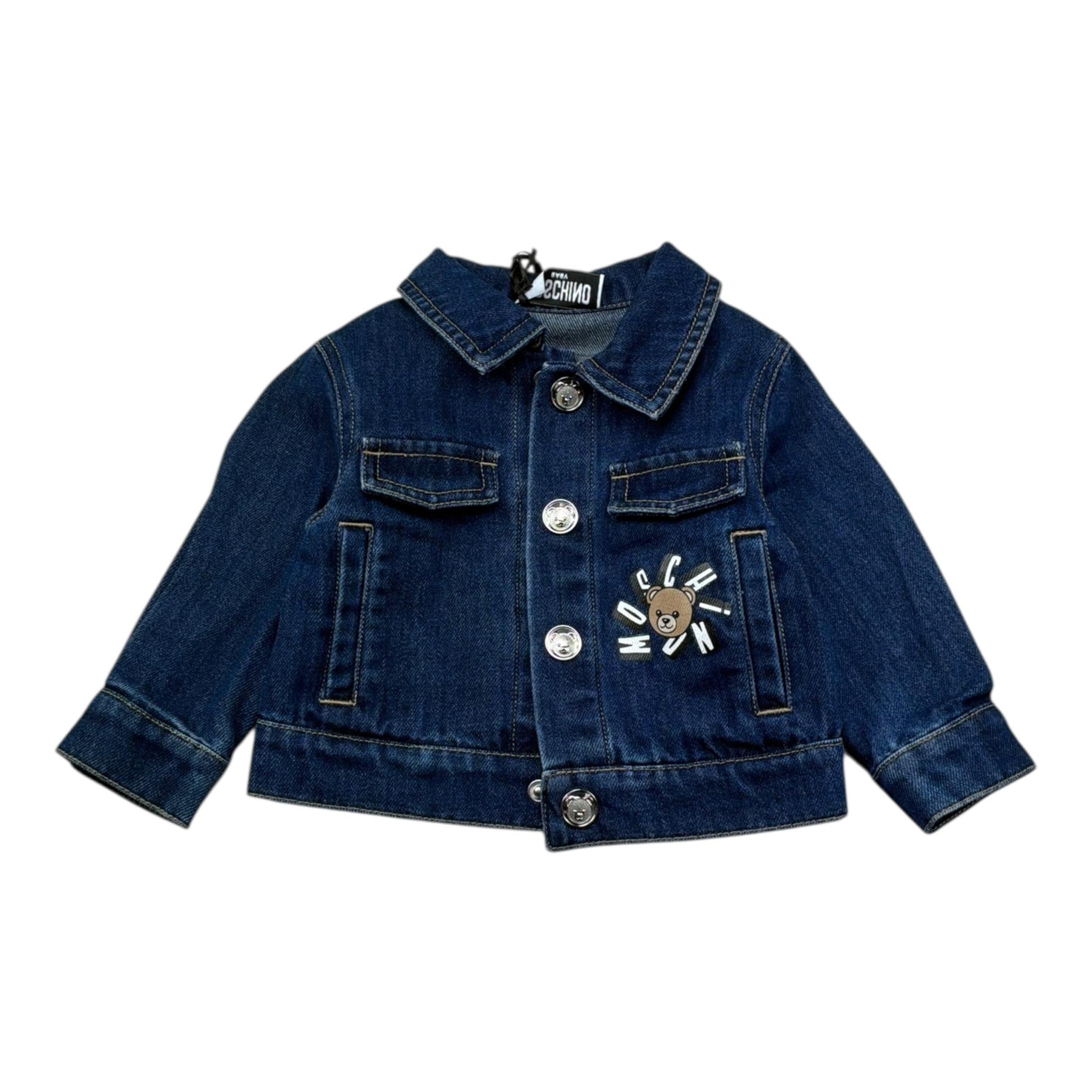 Moschino Giubbino In Denim Tinta Unita per Neonata MUS035 BLU MOSCHINO 