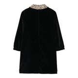 IL GUFO abito manica lunga tinta unita in velluto con collare Blu per Bambina A24VL595V0016J BLU IL GUFO 