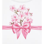 Monnalisa T-Shirt Girocollo Tinta Unita con Stampa per Bambina 11E609 BIANCO MONNALISA 