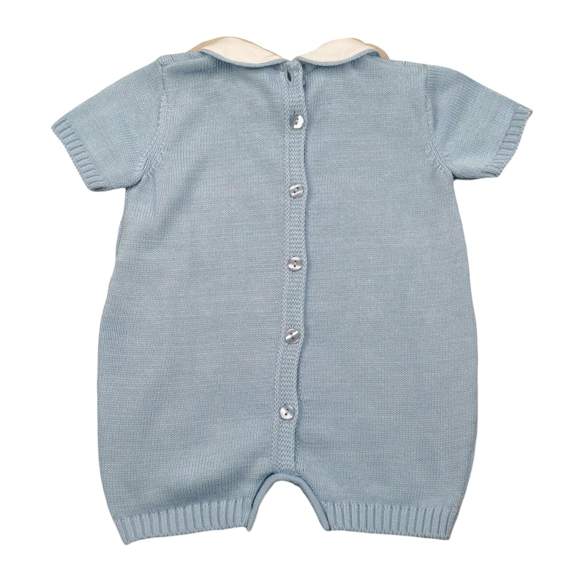 Le Coconne Pagliaccetto Tinta Unita con Colletto per Neonato LCN2592 AZZURRO LE COCONNE 