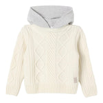 ELEVENTY maglia modello felpa tinta unita con cappuccio in contrasto Panna per Bambina EV9P70 PANNA ELEVENTY 