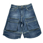 Dondup Bermuda In Denim Tinta Unita con Tasconi per Bambino DMBE023 BLU DONDUP 
