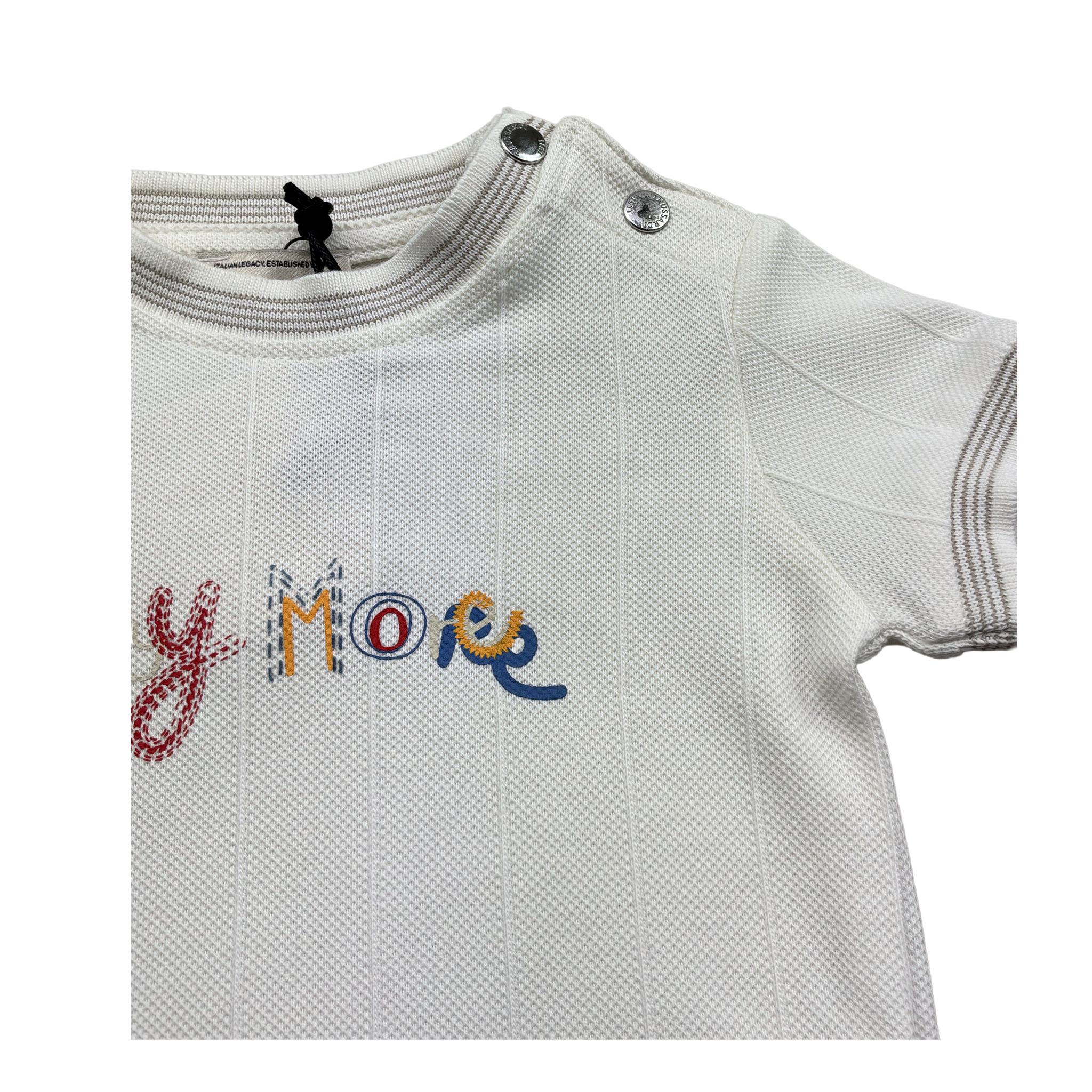Trussardi T-Shirt Girocollo Tinta Unita con Stampe per Neonato TIP26083TS PANNA TRUSSARDI 