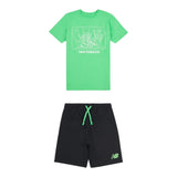 New Balance Completo 2 Pezzi T-Shirt-Bermuda Bicolore per Bambino LAKB0134 VERDE/NERO NEW BALANCE 