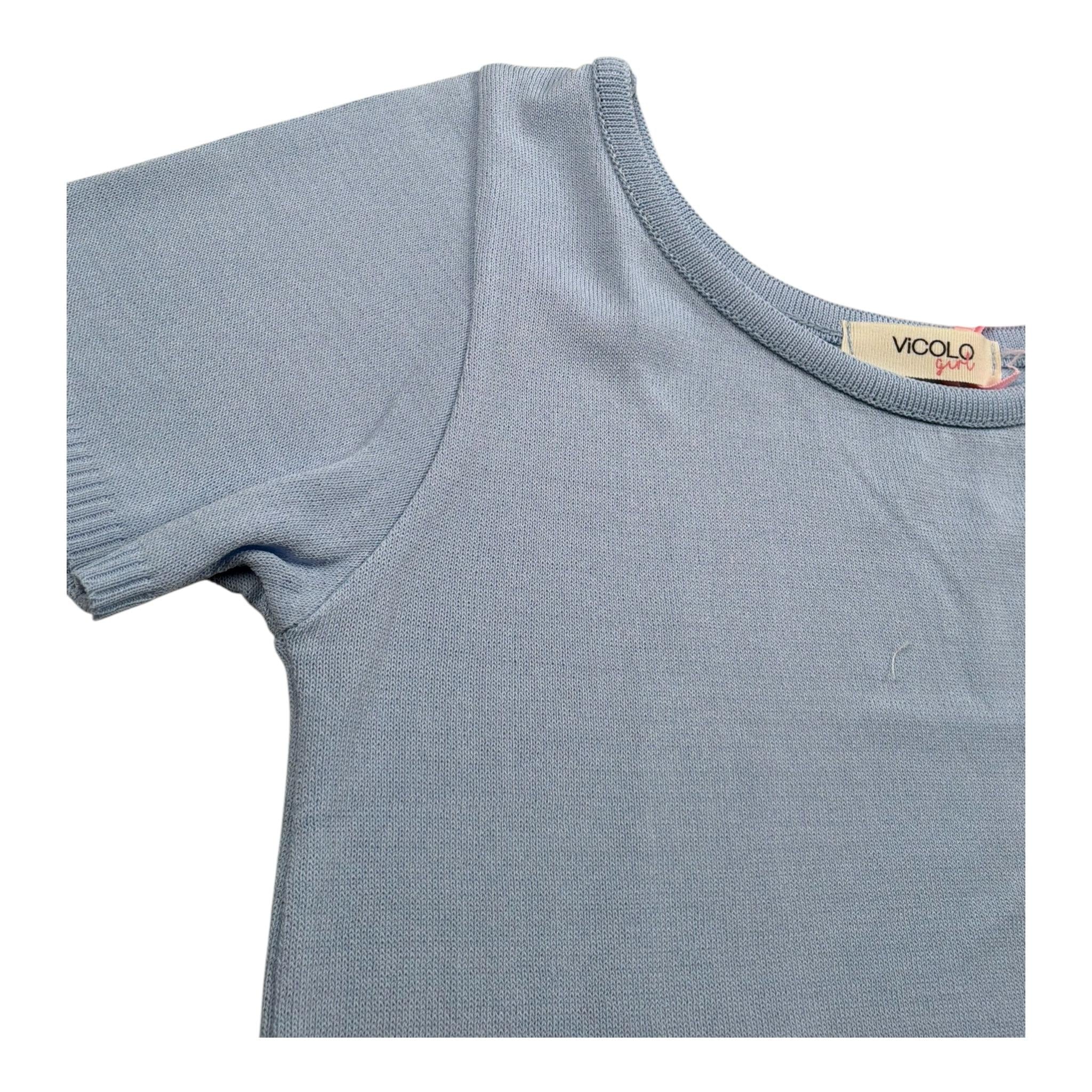 Vicolo T-Shirt Girocollo Tinta Unita per Bambina 3146WY00313 AZZURRO VICOLO 