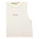 Calvin Klein Canotta Tinta Unita Giromanica con Stampa per Bambina IG0IG02871X PANNA CALVIN KLEIN 