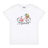 Moschino T-Shirt Girocollo Tinta Unita con Stampa per Bambina HAM06U BIANCO MOSCHINO 
