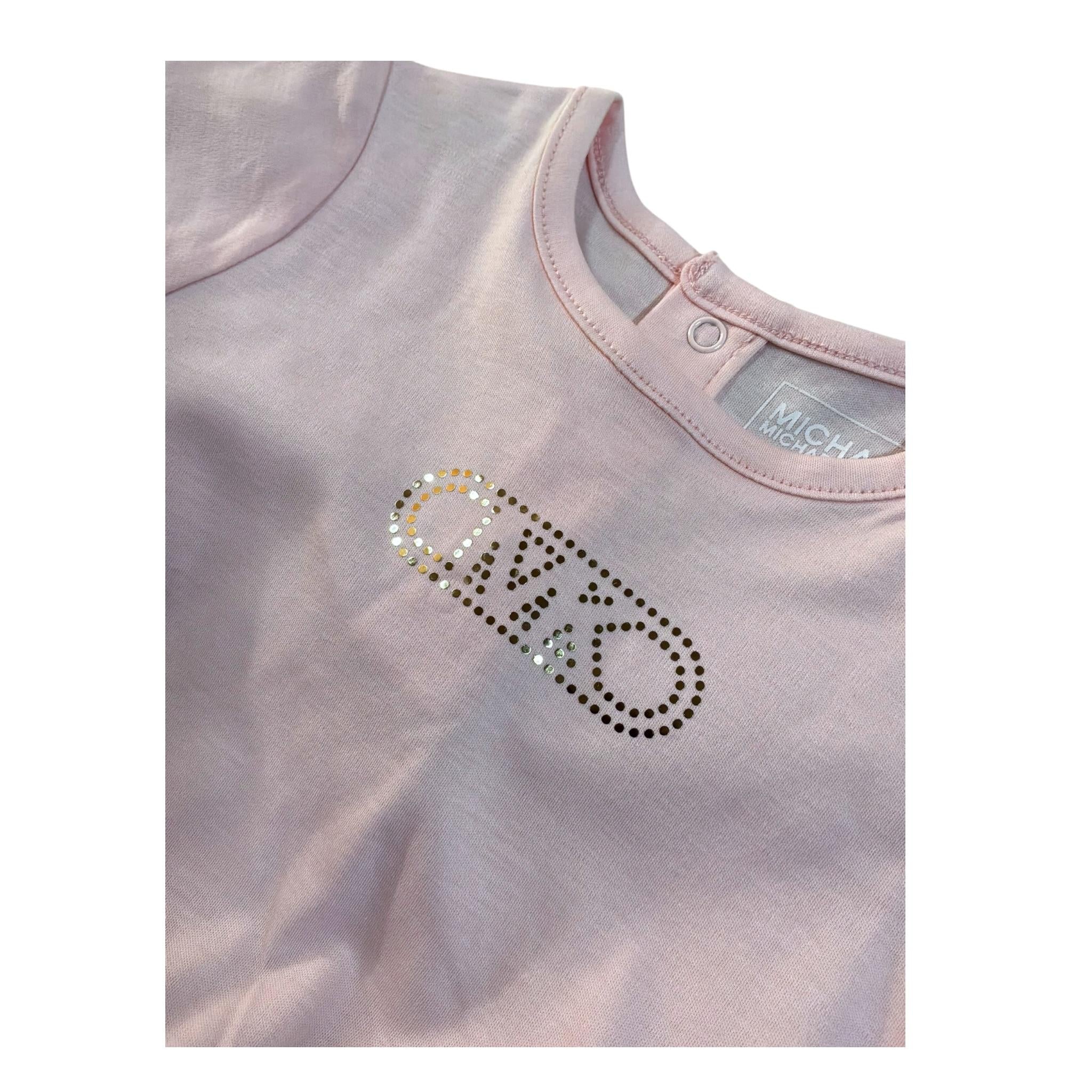 Michael Kors Abito Mezza Manica con Gonna In Contrasto per Neonata R30308XX ROSA MICHAEL KORS 