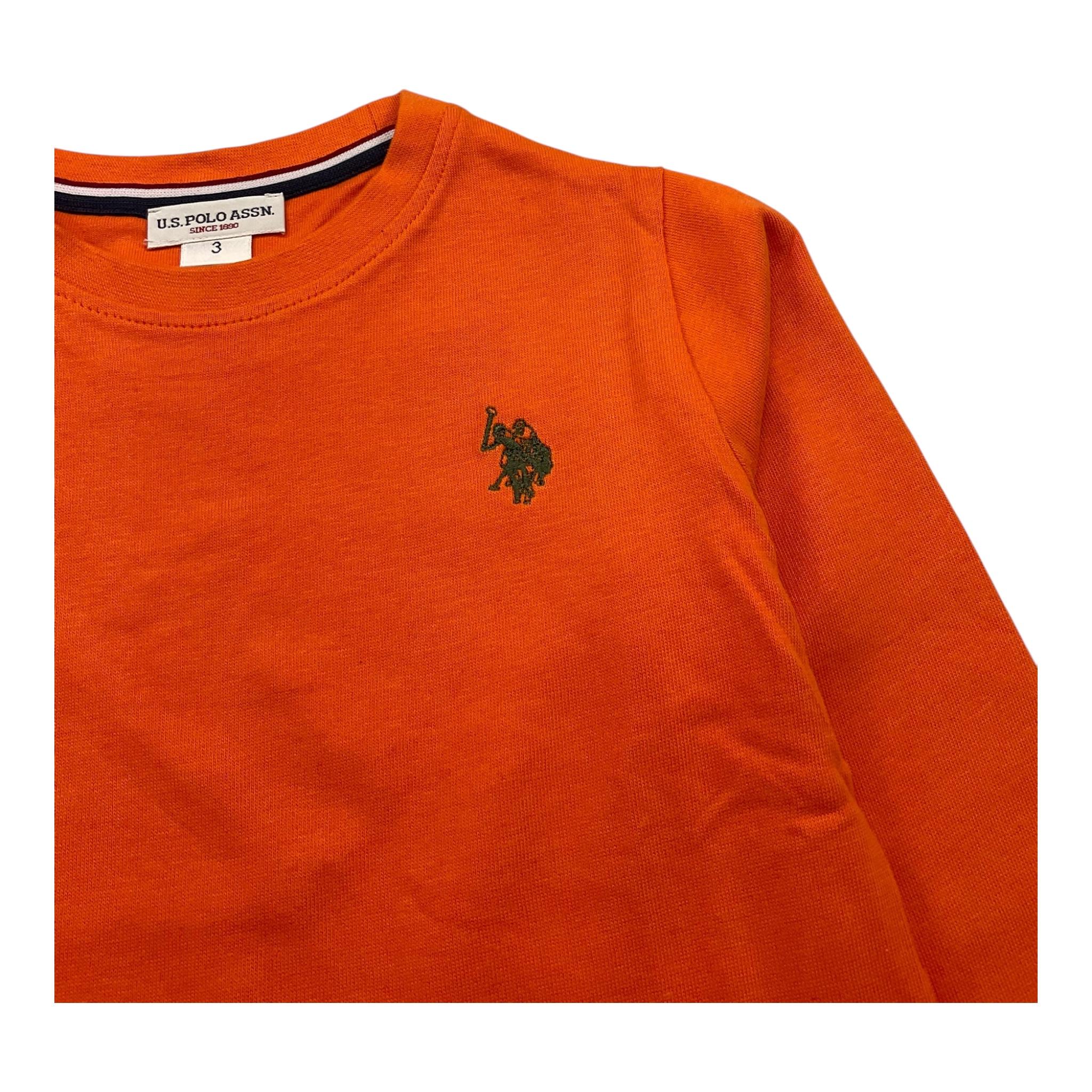 U.S. POLO ASSN shirt girocollo tinta unita con logo Arancione per Bambino US40568 ARANCIONE U.S. POLO ASSN 