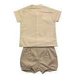 Calamaro Completo 2 Pezzi Camicia-Bermuda Beige Per Bambino