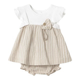 Mayoral Set 2 Pezzi Abito-Coulotte Bicolore per Neonata 1845 BIANCO/BEIGE MAYORAL 