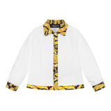 Versace Camicia Manica Lunga Con Profili In Contrasto Bianco Per Bambino
