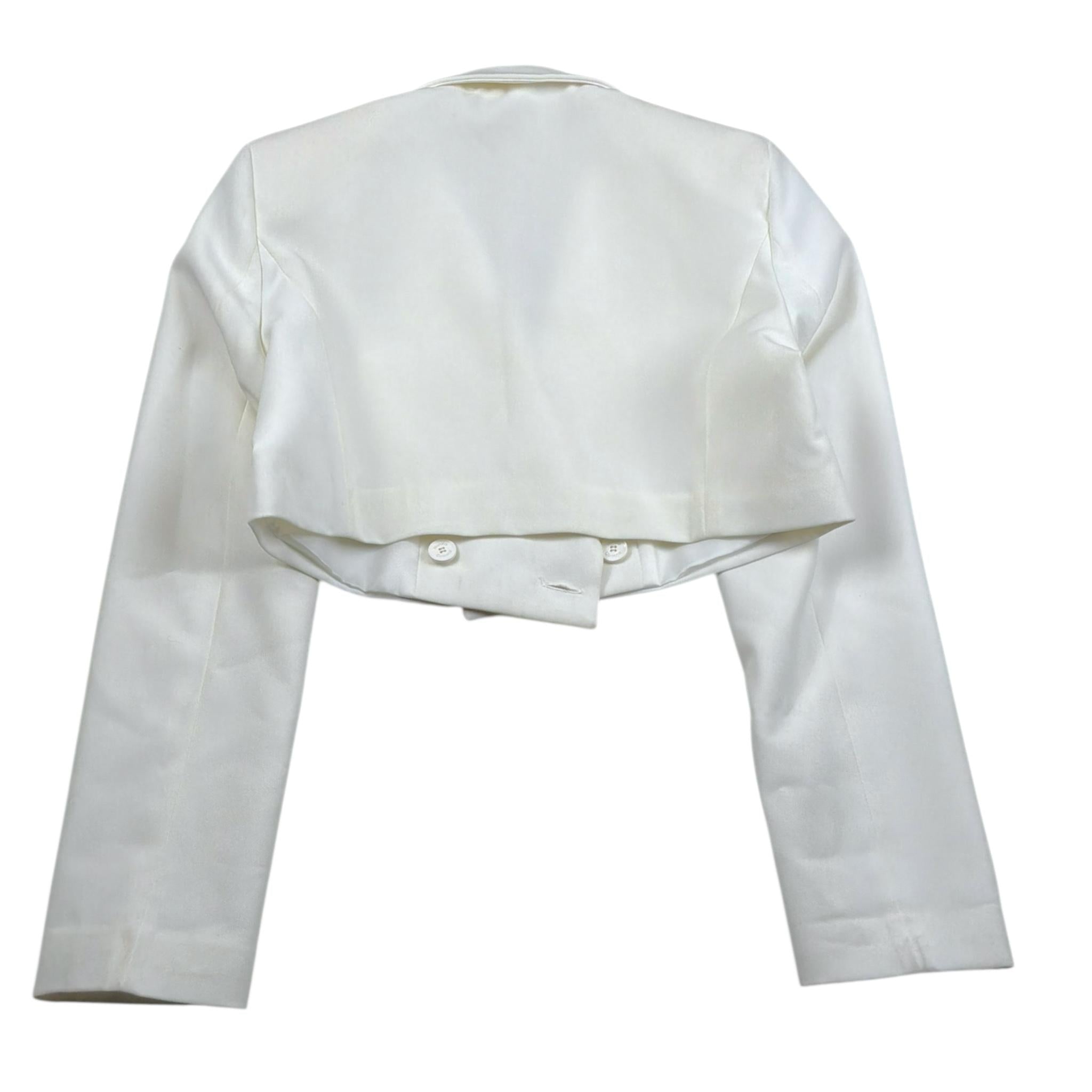 Nunzia Corinna Giacca Crop Tinta Unita per Bambina NJ1115677 PANNA NUNZIA CORINNA 