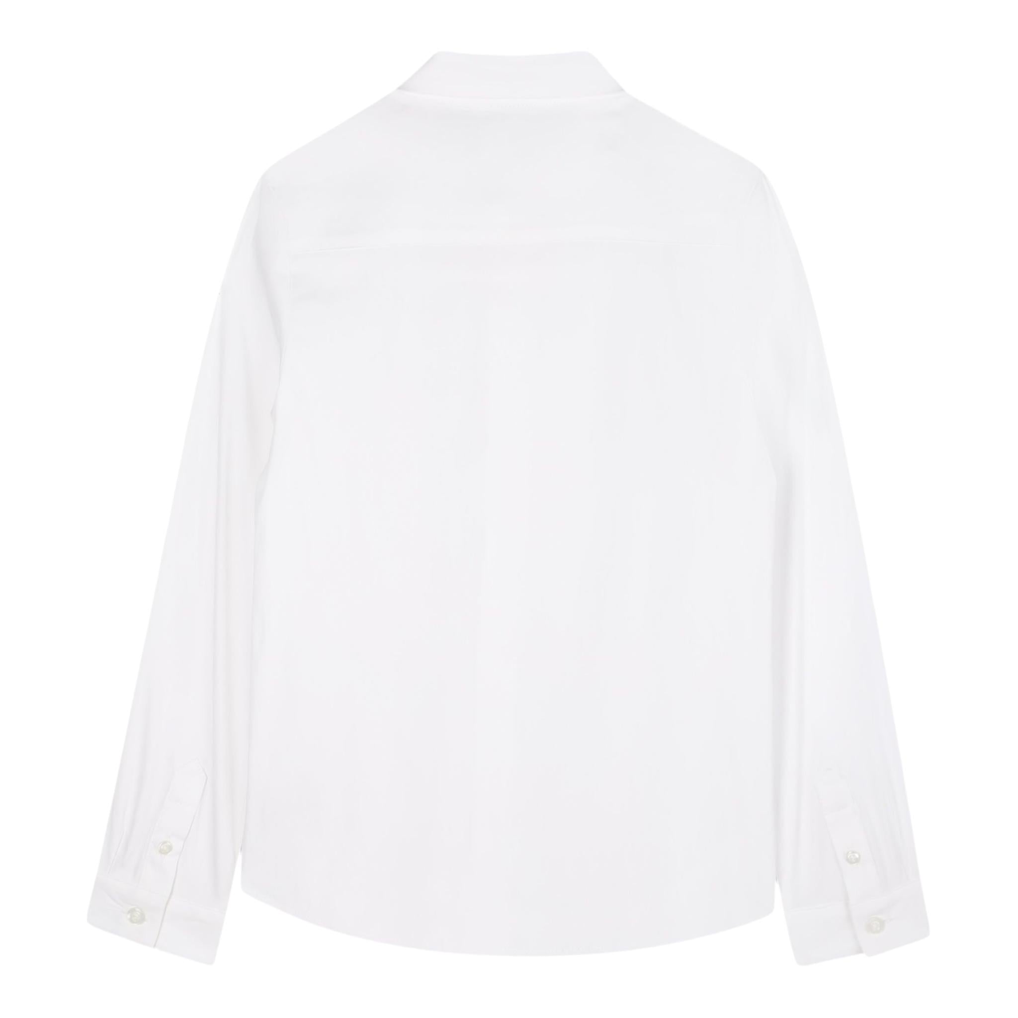Boss Camicia Manica Lunga Tinta Unita con Logo per Bambino J52010 BIANCO BOSS 