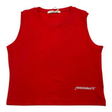 Hinnominate Canotta Girocollo Tinta Unita con Stampa Rosso per Bambina