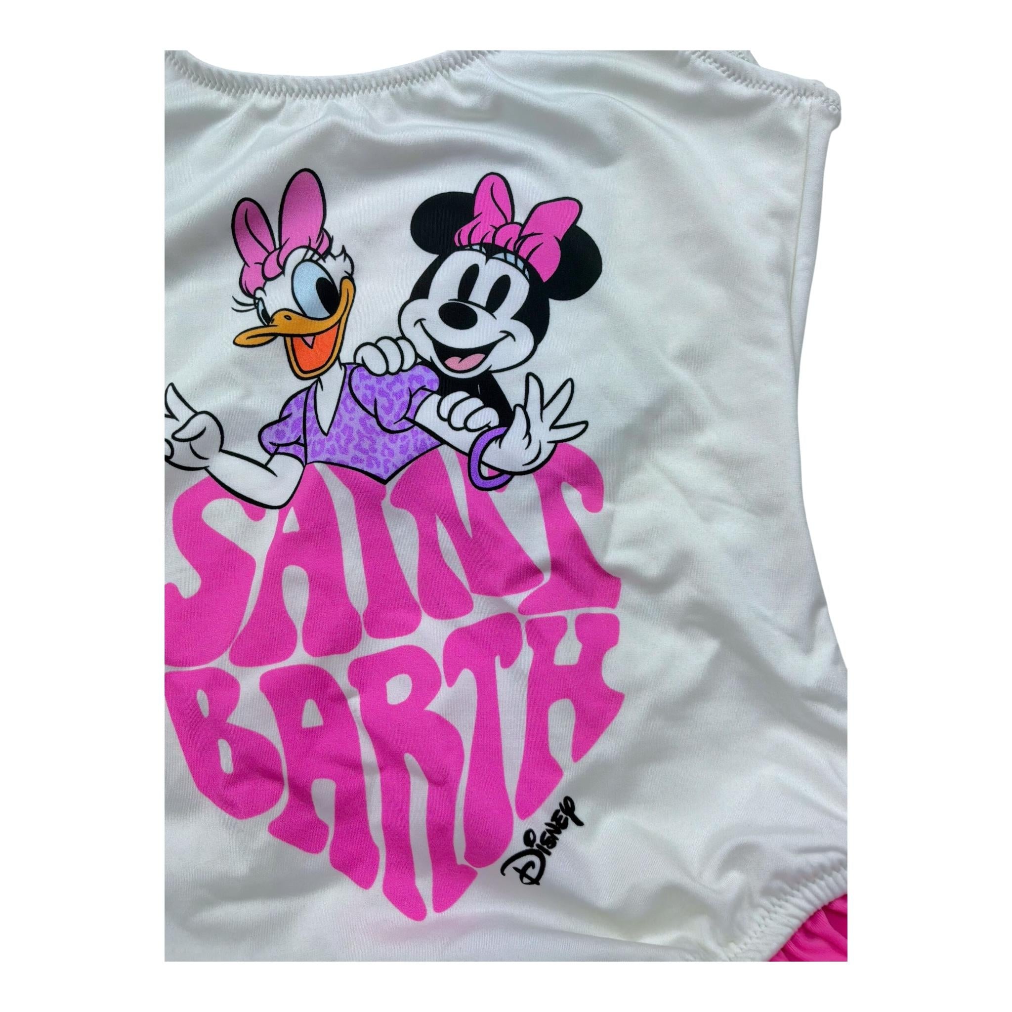 Saint Barth Costume Intero Tinta Unita con Stampa per Bambina TNA0001 PANNA SAINT BARTH 