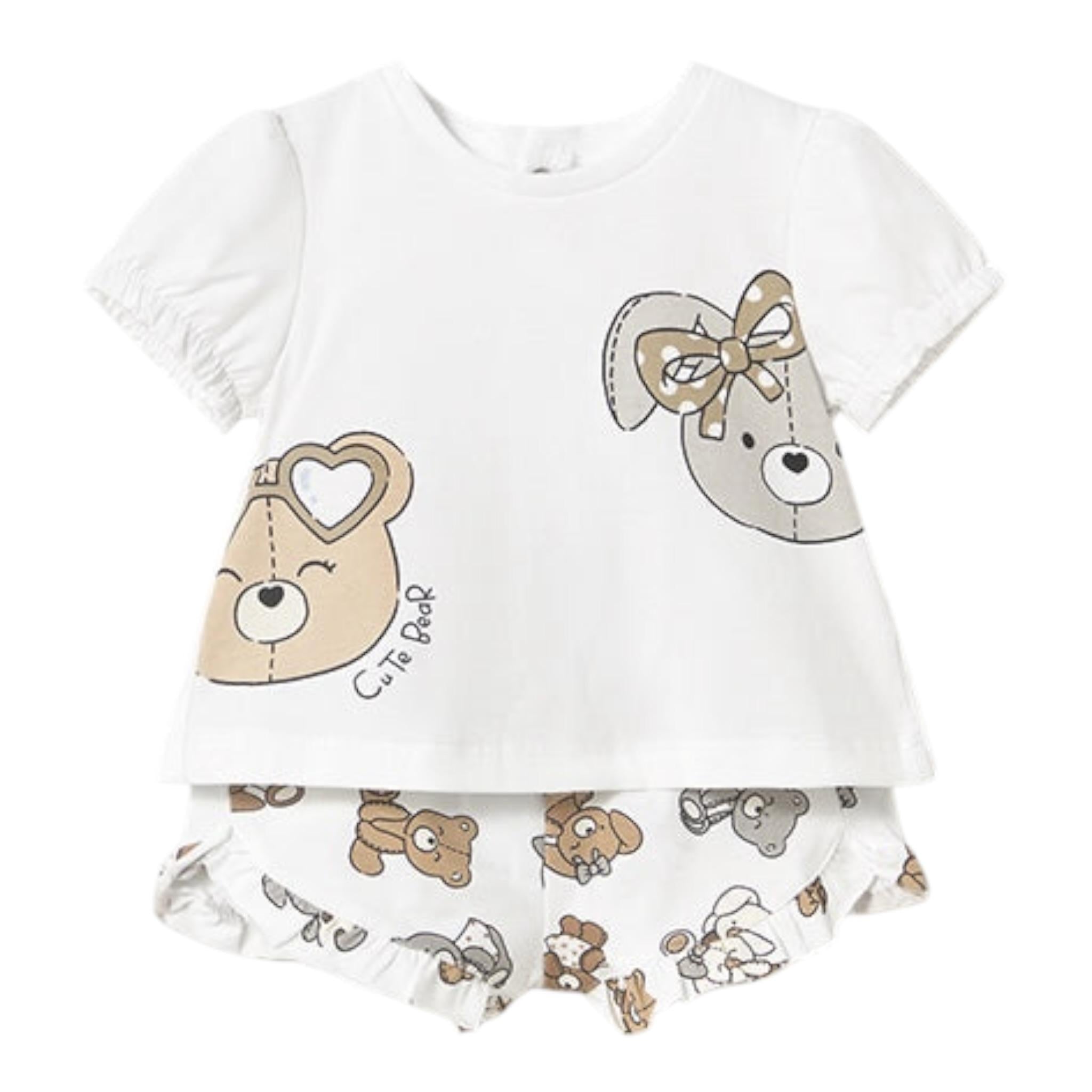 Mayoral Completo 2 Pezzi T-Shirt-Culotte per Neonata 1256X BIANCO MAYORAL 