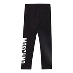 MOSCHINO leggins tinta unita con stampa logo Nero per Bambina HDP067 NERO MOSCHINO 