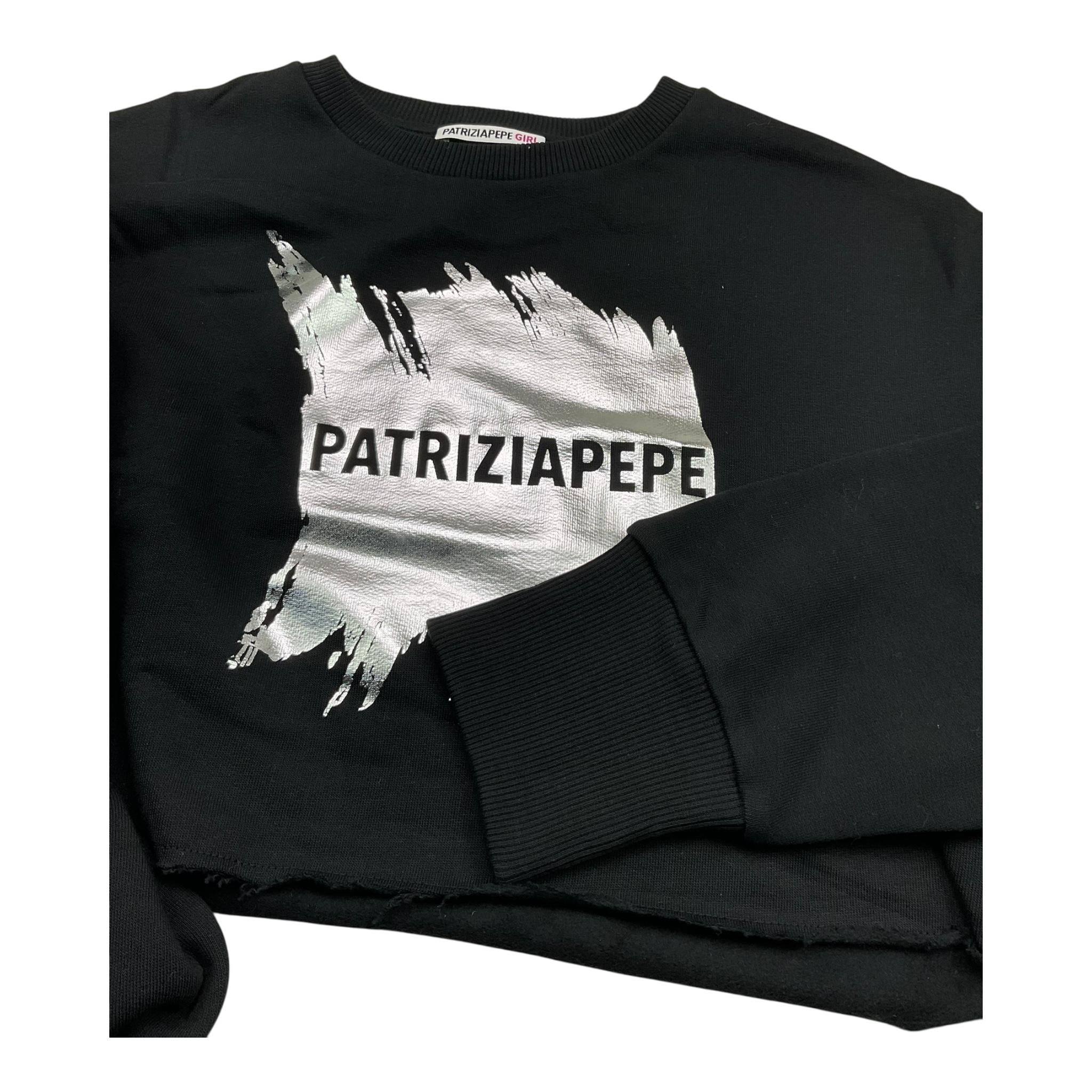 PATRIZIA PEPE felpa chiusa girocollo tinta unita cn logo Nero per Bambina 7M0871XX NERO PATRIZIA PEPE 